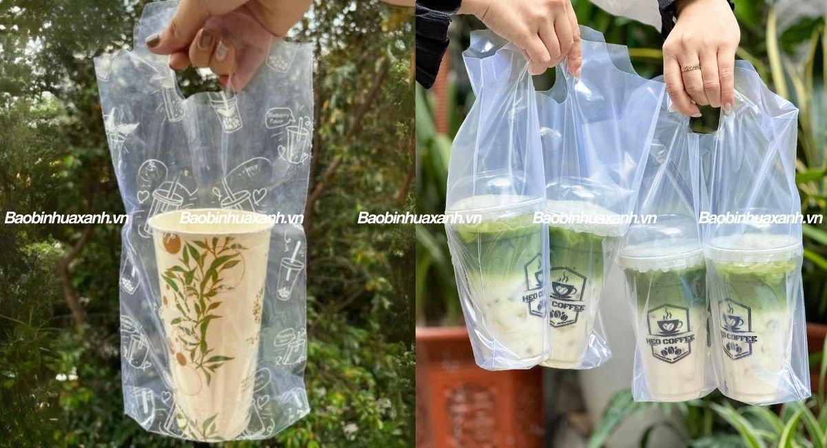 Túi đựng trà sữa 1ly, 2ly
