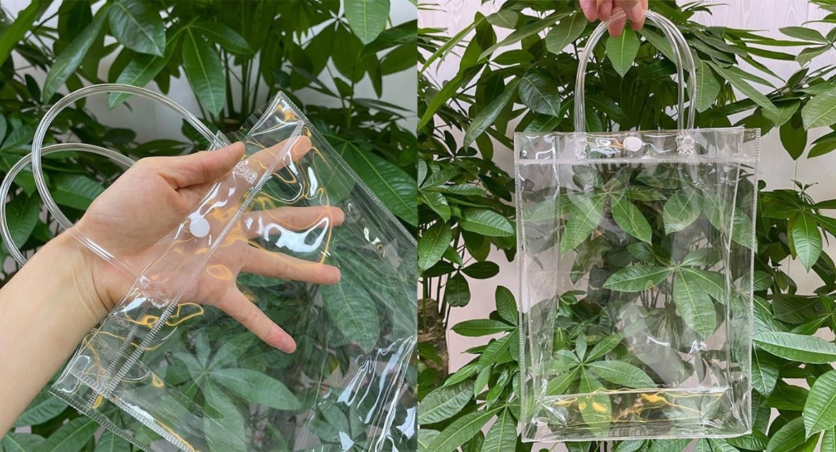 Túi đựng quà trong suốt quai nhựa