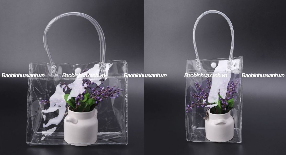 Túi đựng quà trong suốt quai nhựa