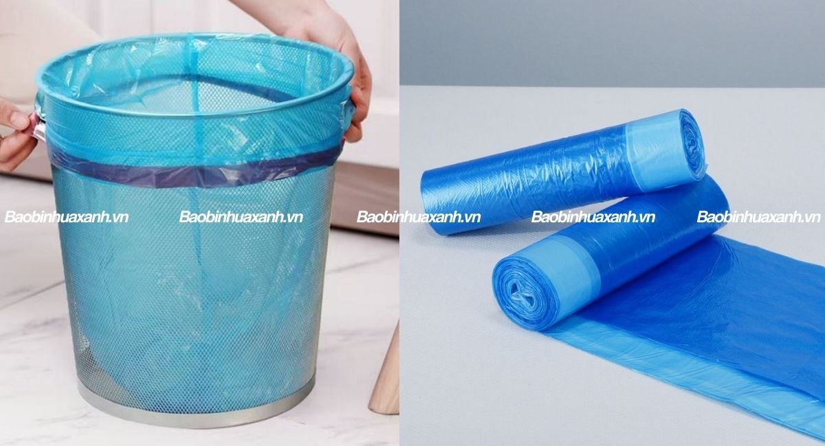 Túi đựng rác có dây rút Bao bì nhựa xanh