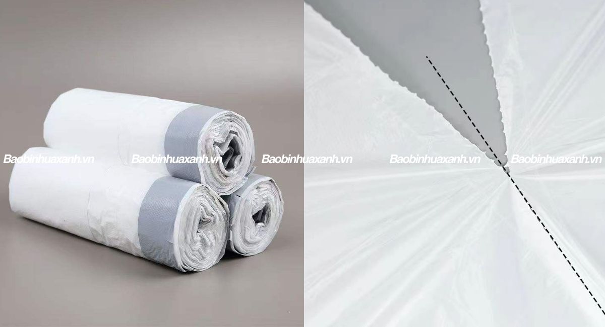 Túi đựng rác có dây rút Bao bì nhựa xanh