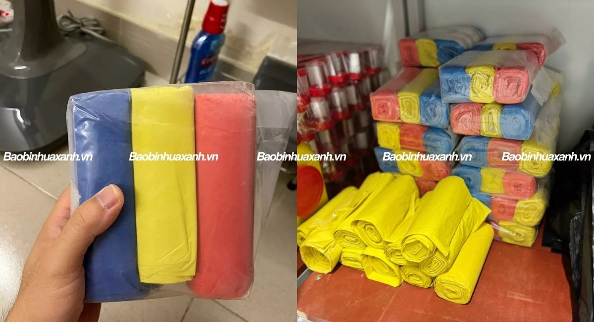 Túi đựng rác size trung cuộn màu