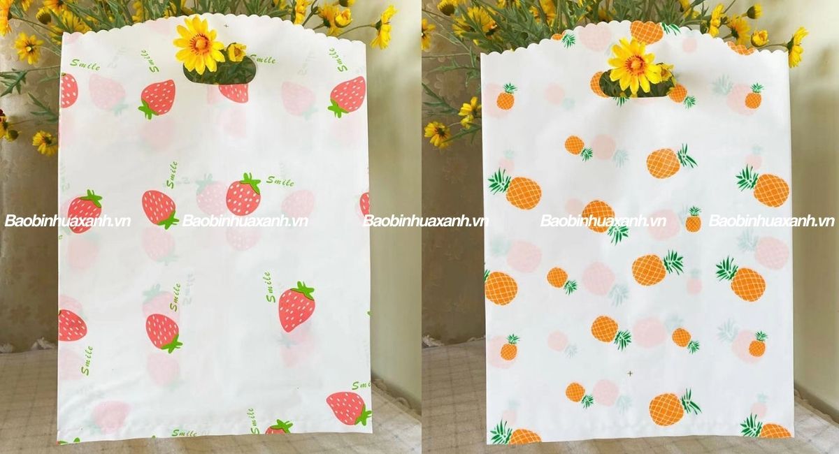 Túi xoài đựng son in hình