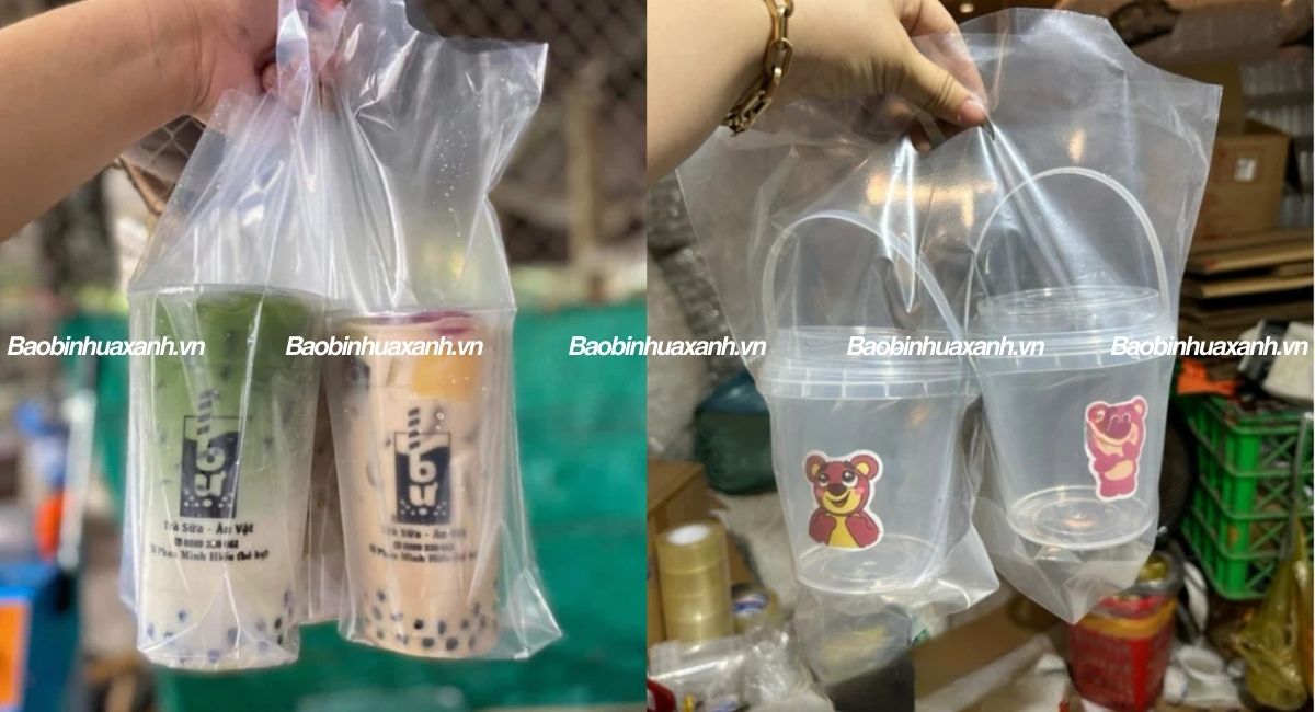 Túi đựng trà sữa 2 ly
