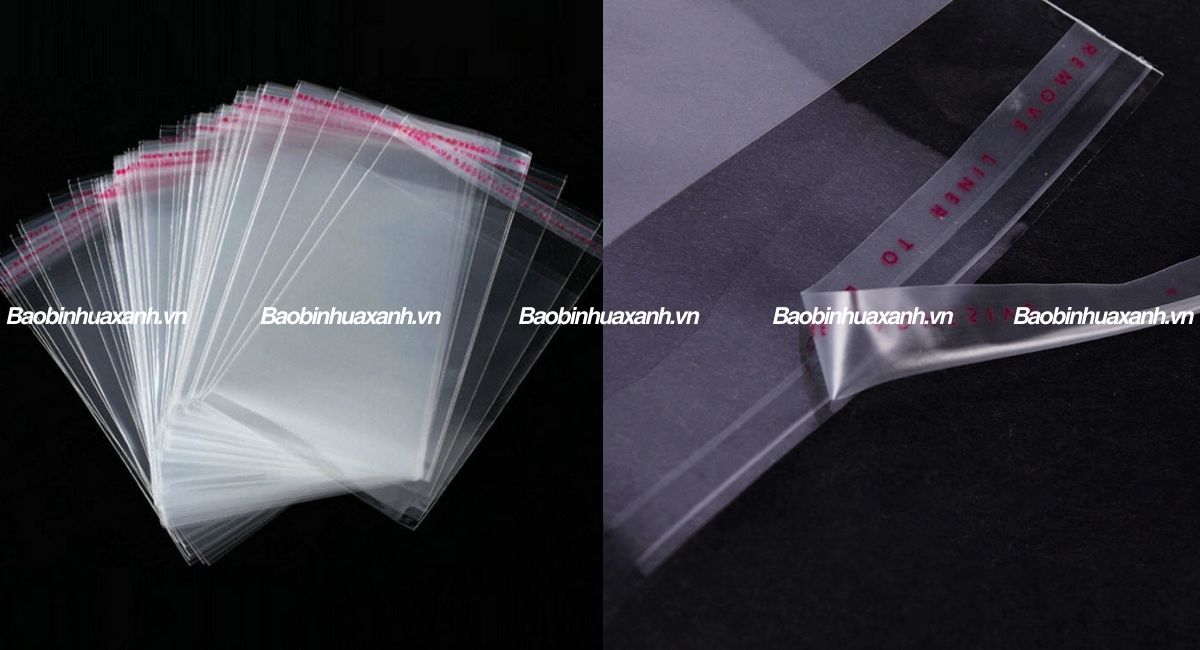 Túi OPP bóng kính dán miệng