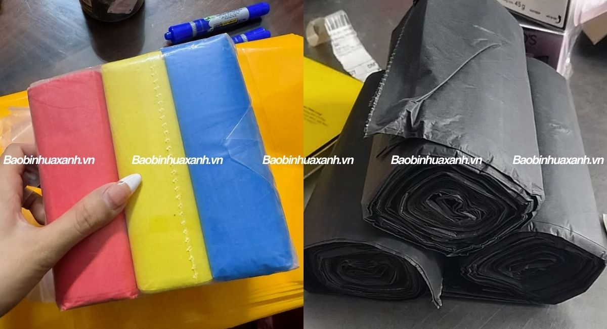 Túi rác size đại cuộn 3 màu, cuộn đen