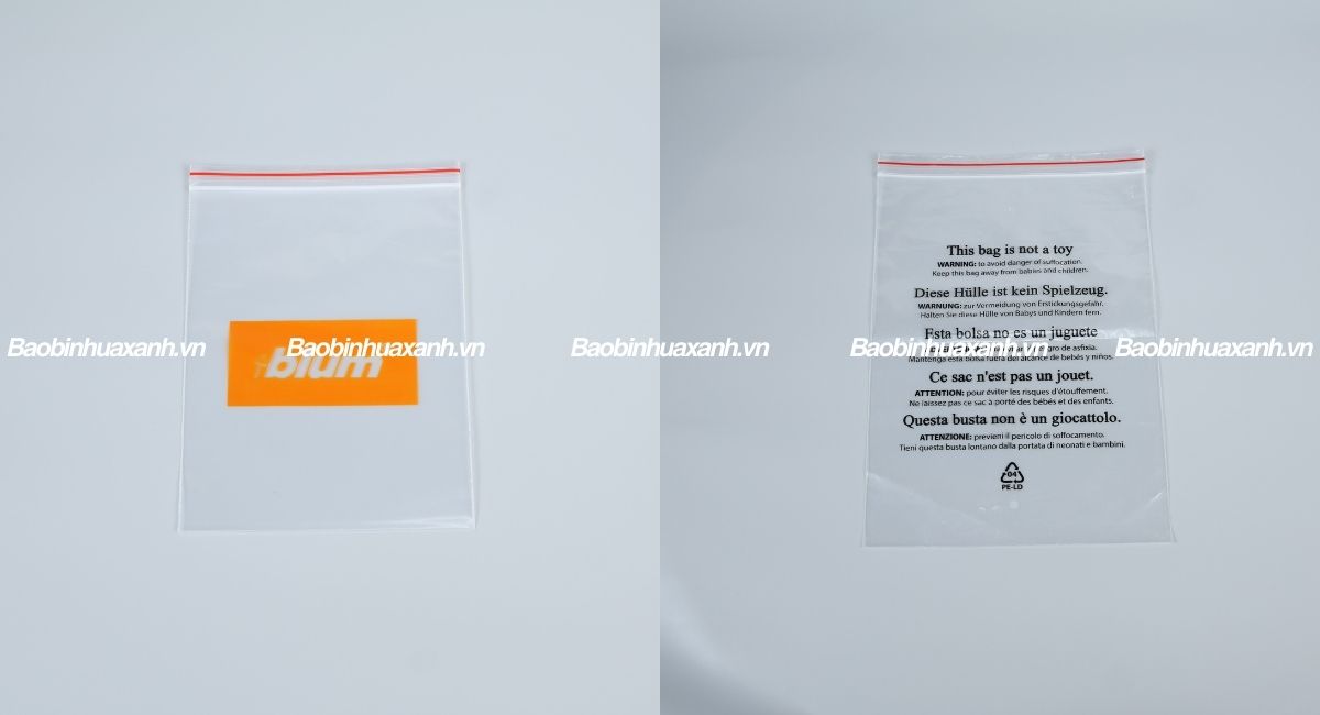 In túi zip chỉ đỏ