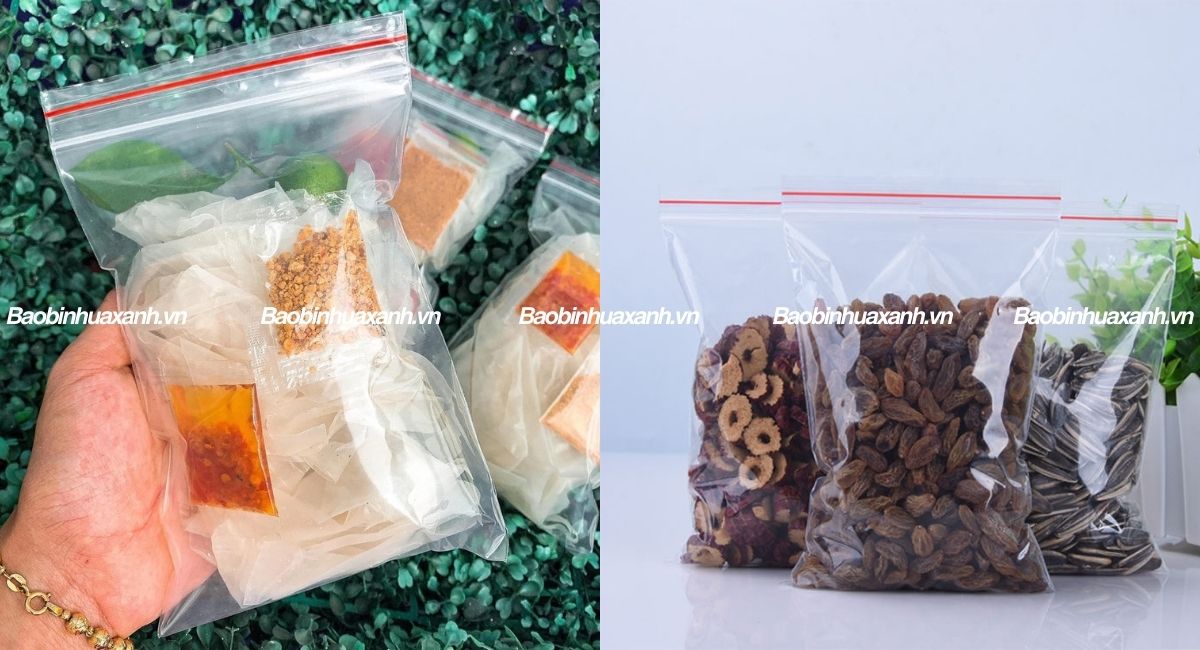 Túi zip chỉ đỏ đựng thực phẩm