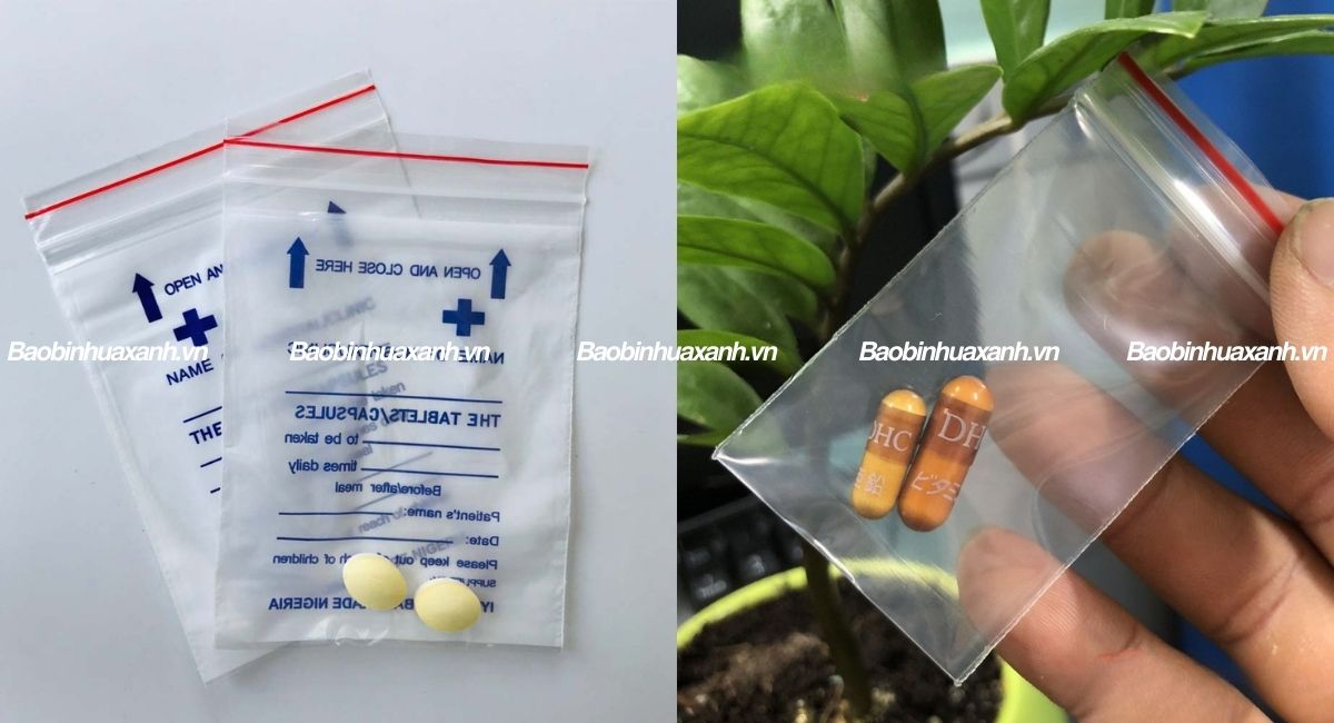 Túi zip chỉ đỏ đựng thuốc