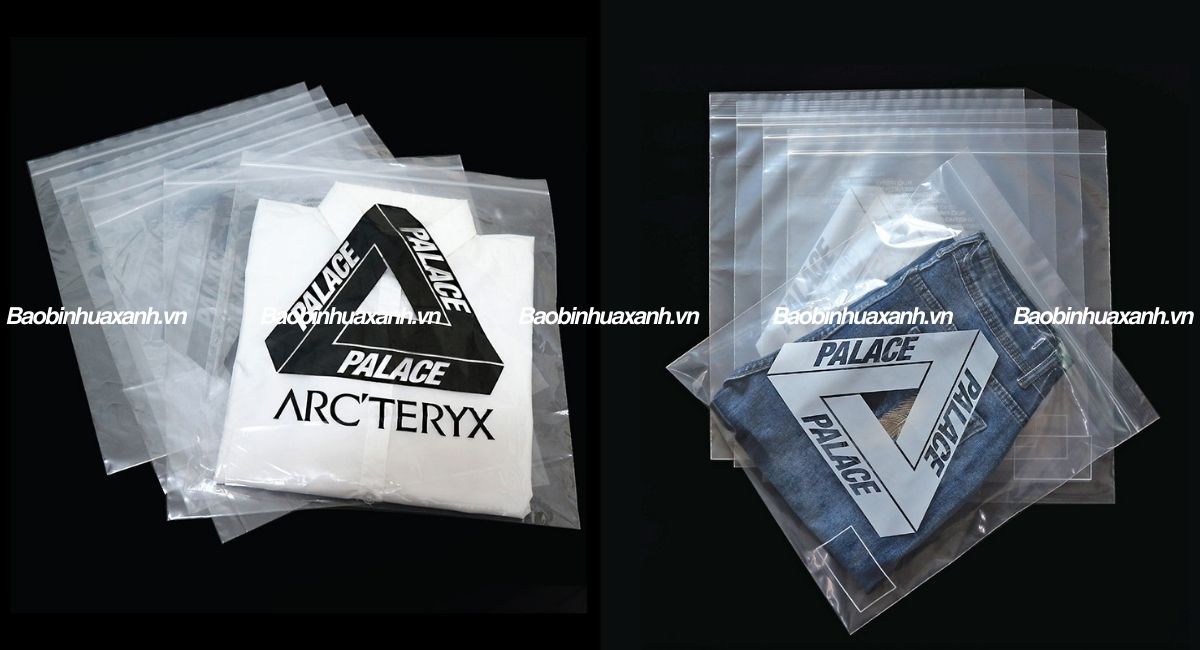 Túi zip chỉ trắng đựng quần áo