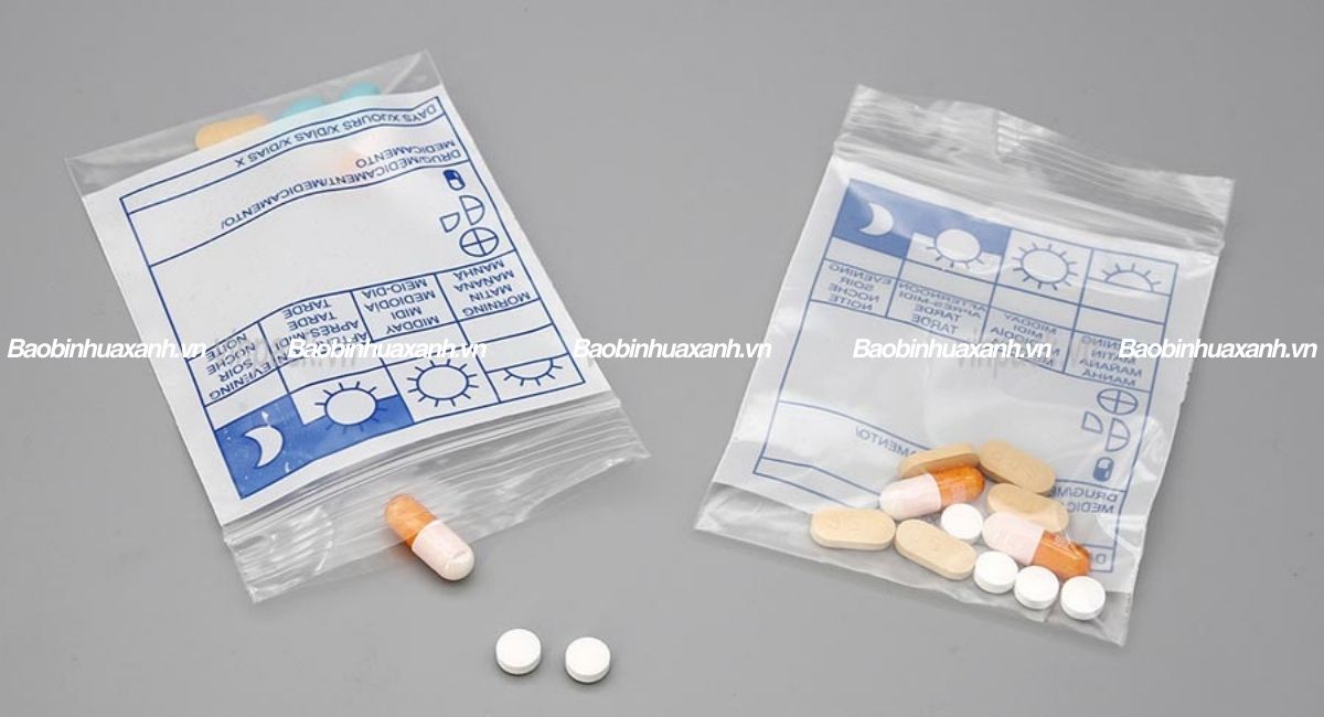 Túi zip chỉ trắng đựng thuốc