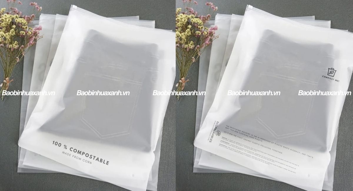 Túi zipper tự hủy đựng quần áo.