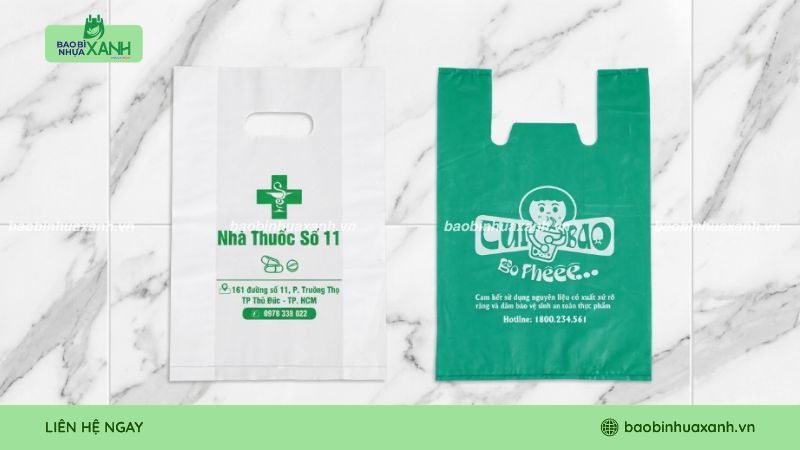 Mẫu in túi hột xoài và túi xốp tự hủy sinh học