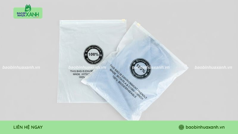 Mẫu in túi zipper đựng quần áo tự hủy sinh học