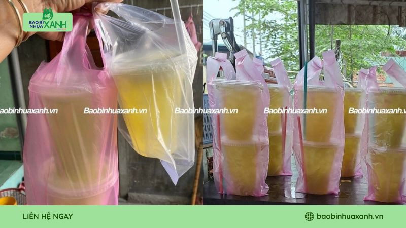 Mẫu túi đựng ly tái chế hàng chợ