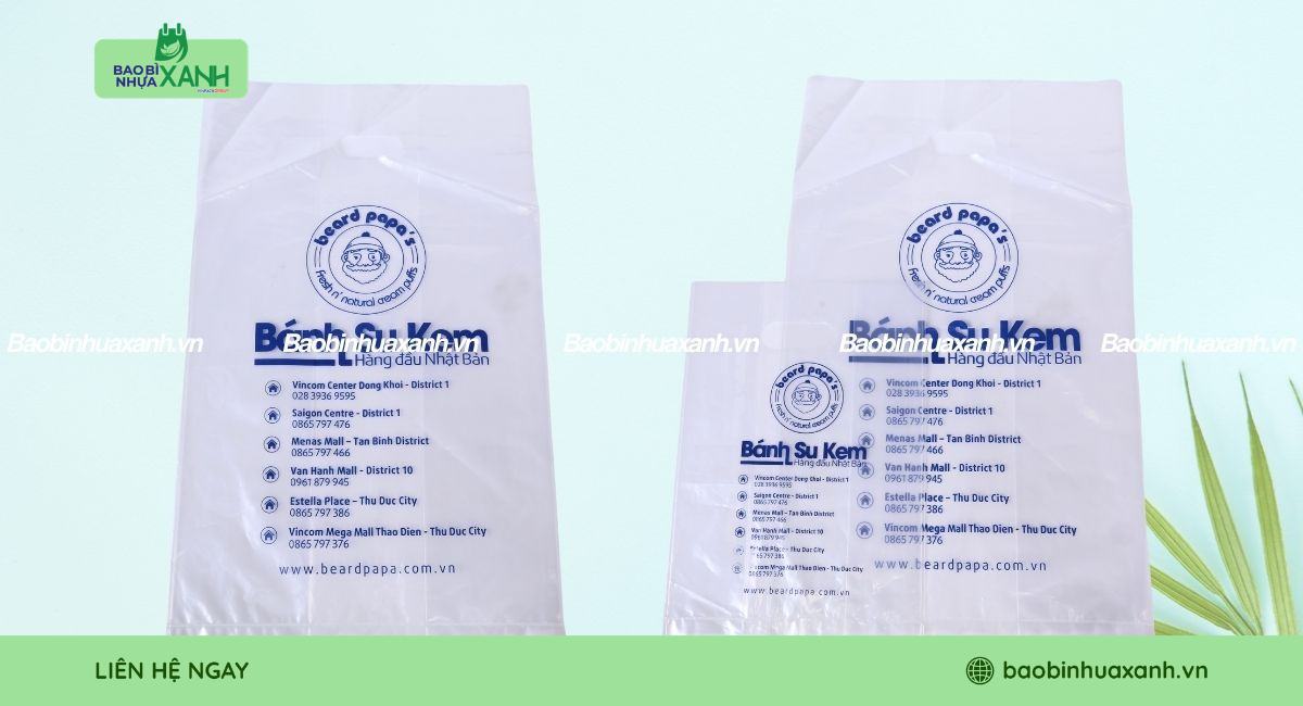 Mẫu túi hột xoài PE có in logo