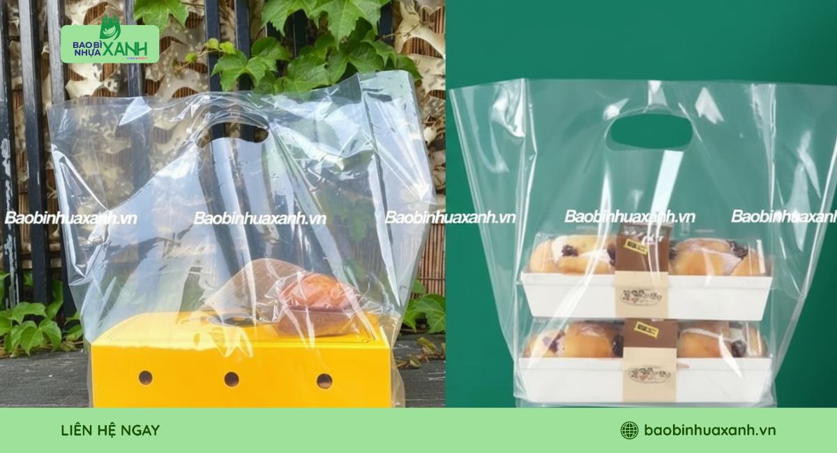 Mẫu túi hột xoài PE đựng bánh