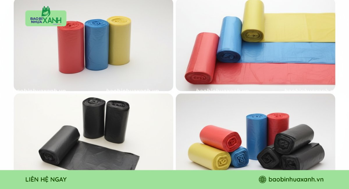 Mẫu túi rác cuộn nhiều màu