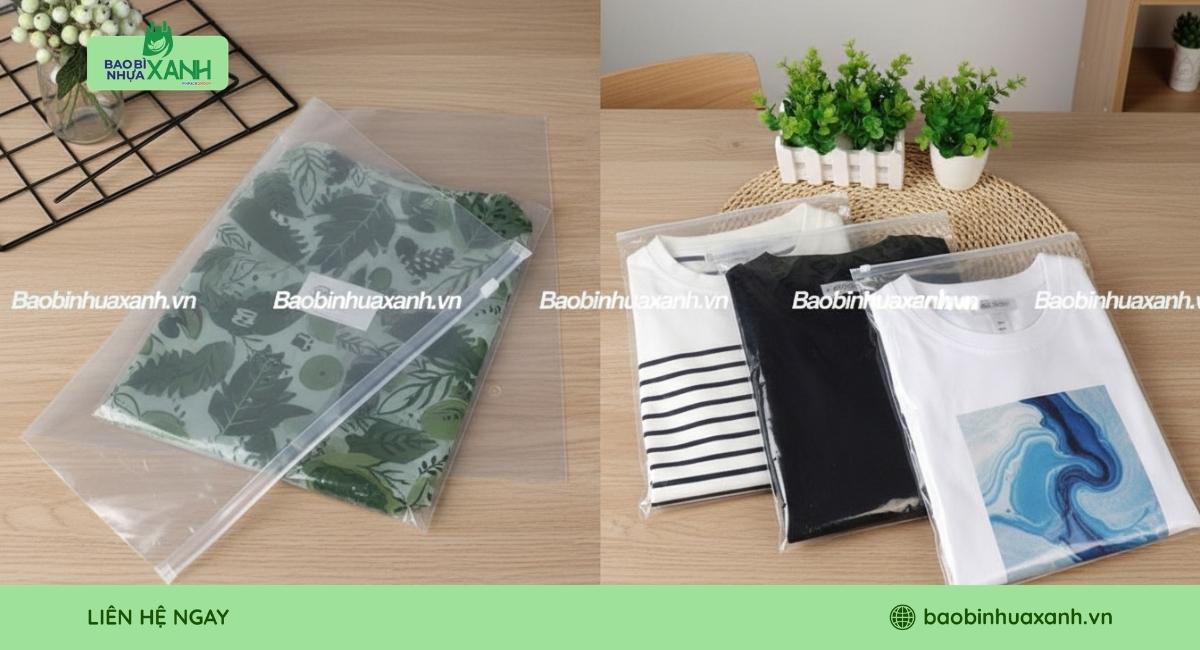 Mẫu túi zip đựng quần áo trơn
