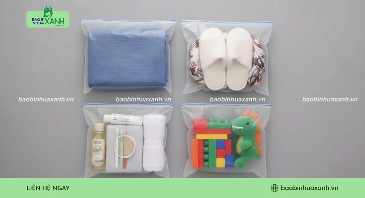 Mẫu túi zip khóa kéo đựng vật dụng cá nhân