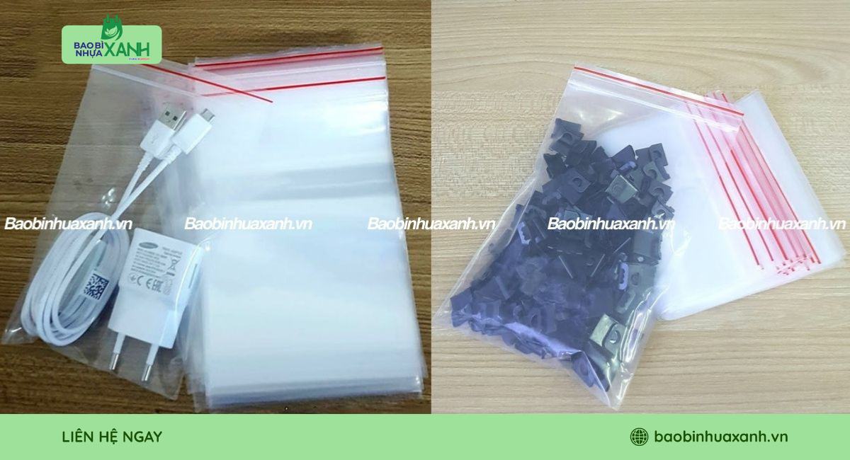 Mẫu túi zip chỉ đỏ đựng thiết bị điện tử