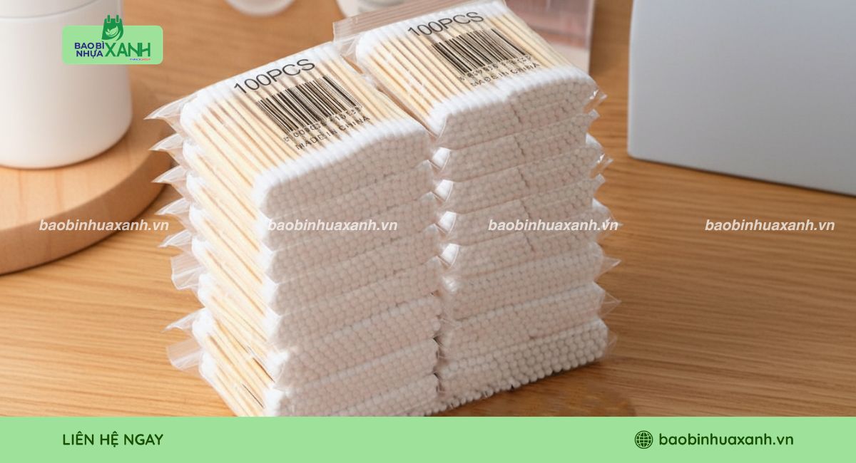 Mẫu túi zipper đựng tăm bông nhiều kích thước