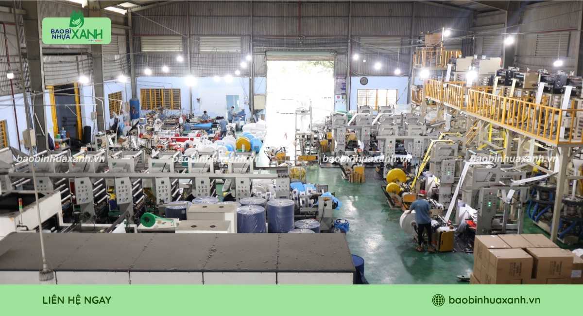 Bao Bì Nhựa Xanh chuyên sản xuất túi PP miệng bằng