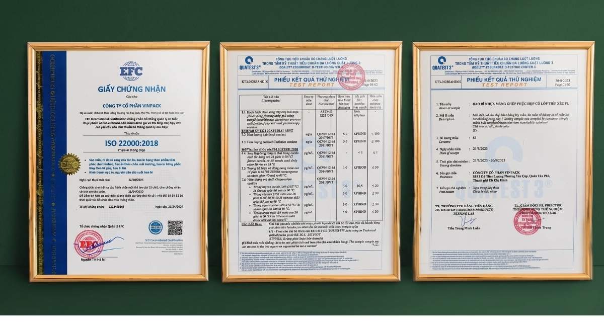 Các chứng nhận của Bao Bì Nhựa Xanh