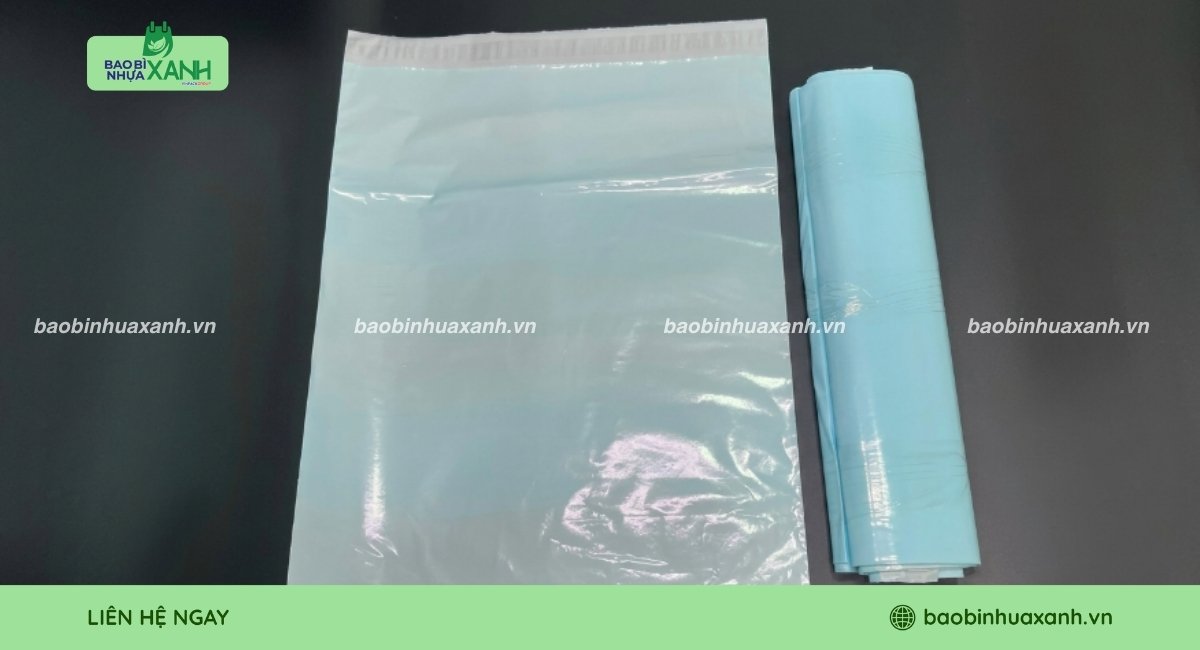 Mẫu túi niêm phong 1 lớp màu xanh