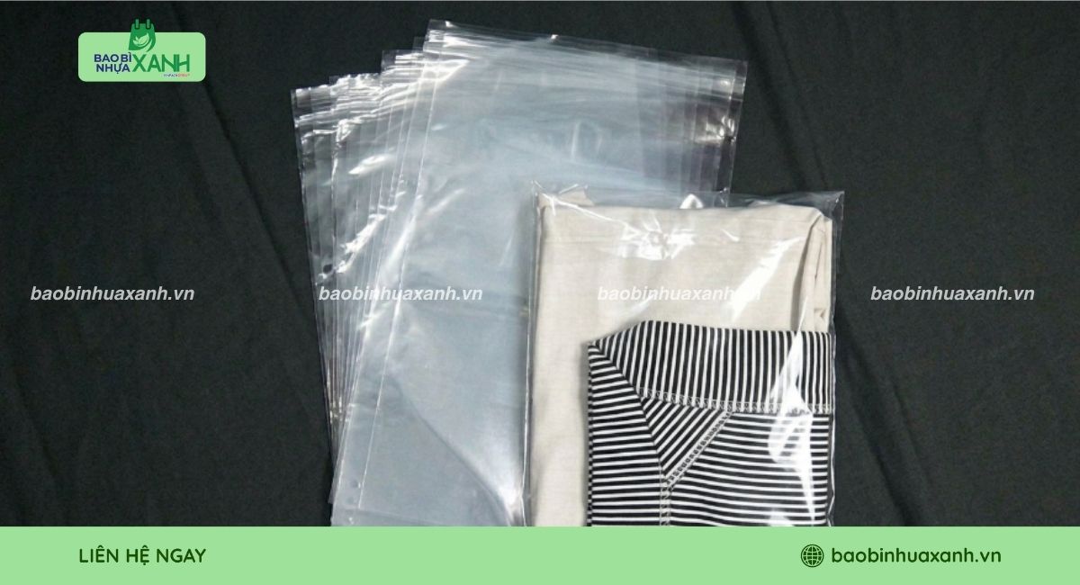 Mẫu túi PE dán miệng đựng quần áo