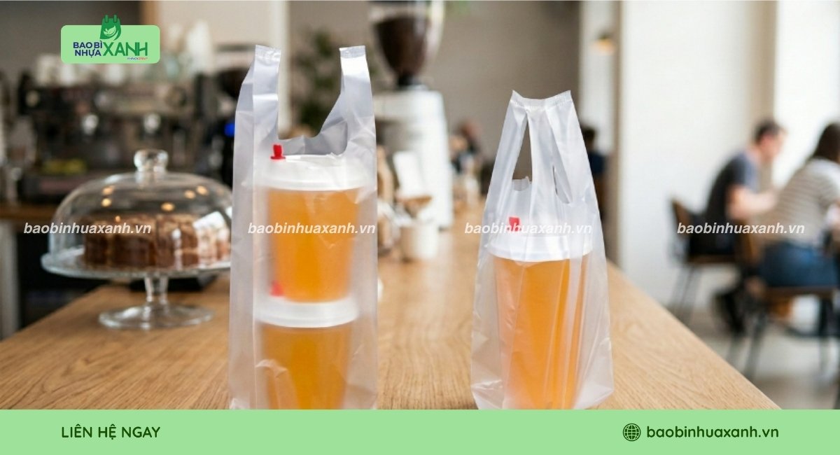 Mẫu túi xốp đựng 1 ly và 2 ly
