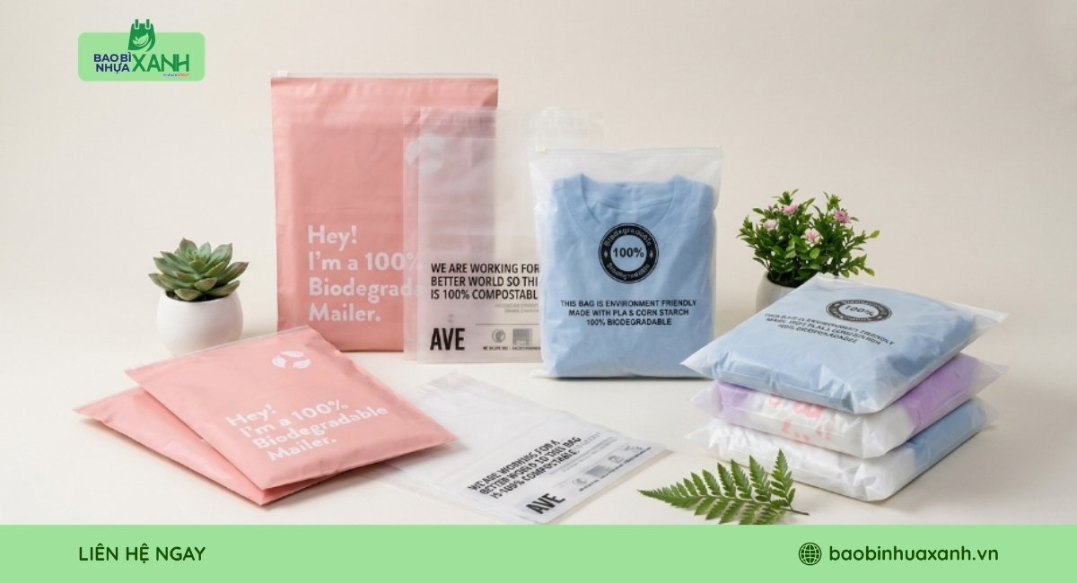 Mẫu túi zip tự hủy sinh học phù hợp cho shop quần áo