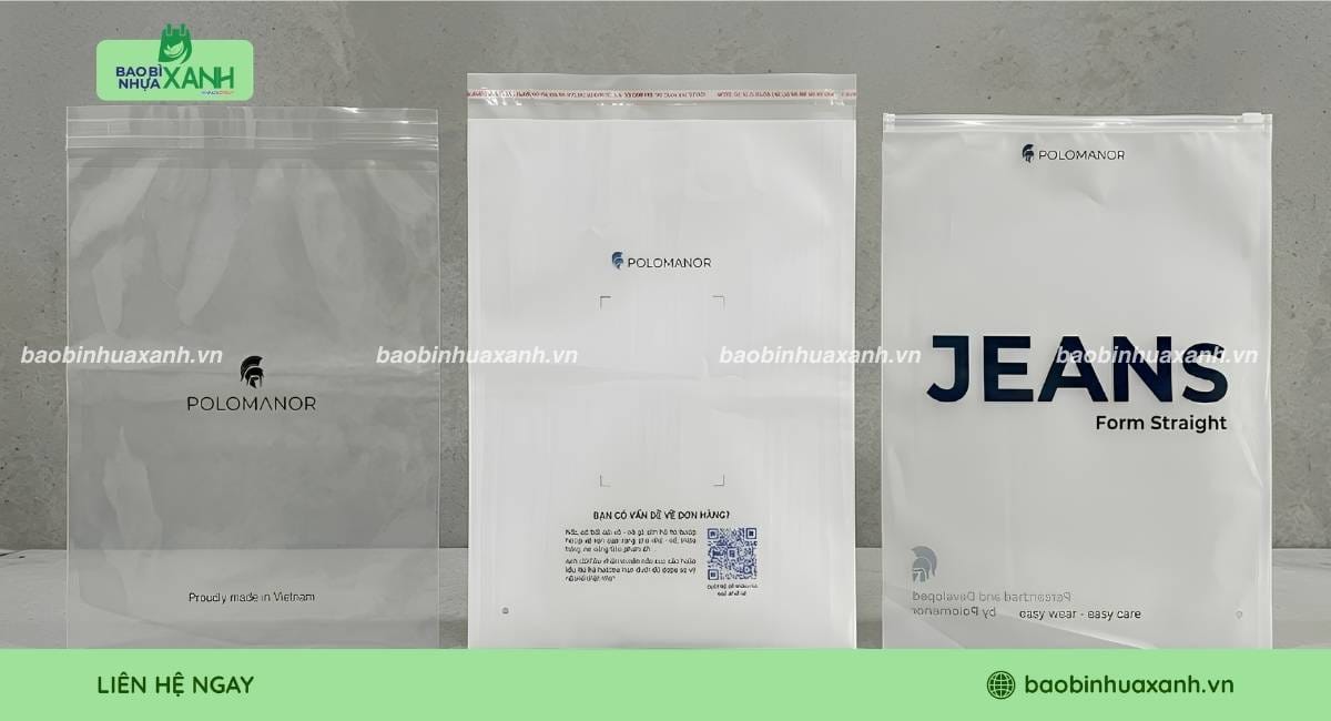 Sản phẩm thực tế túi đóng gói quần áo thời trang của Polomanor