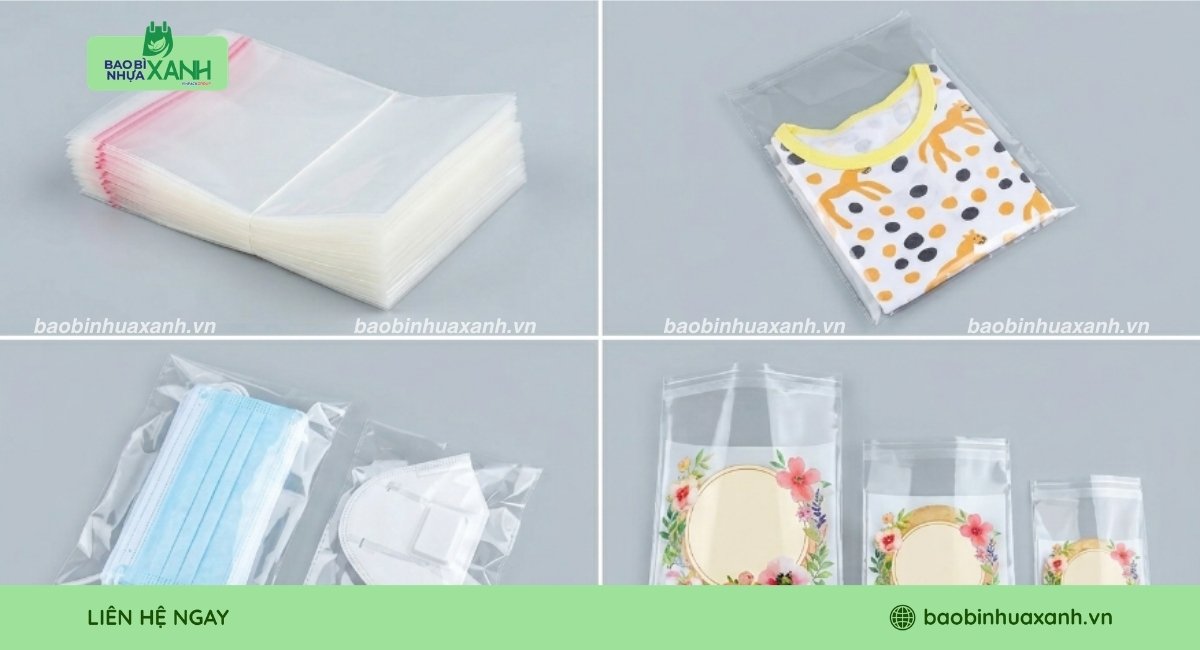 Túi dán miệng nhiều kích cỡ, kiểu dáng khác nhau