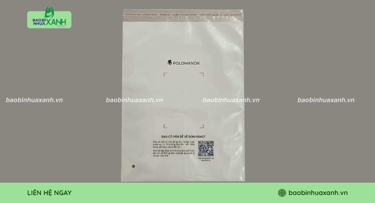Túi HD dán keo Bao Bì Nhựa Xanh đã sản xuất cho Polomanor