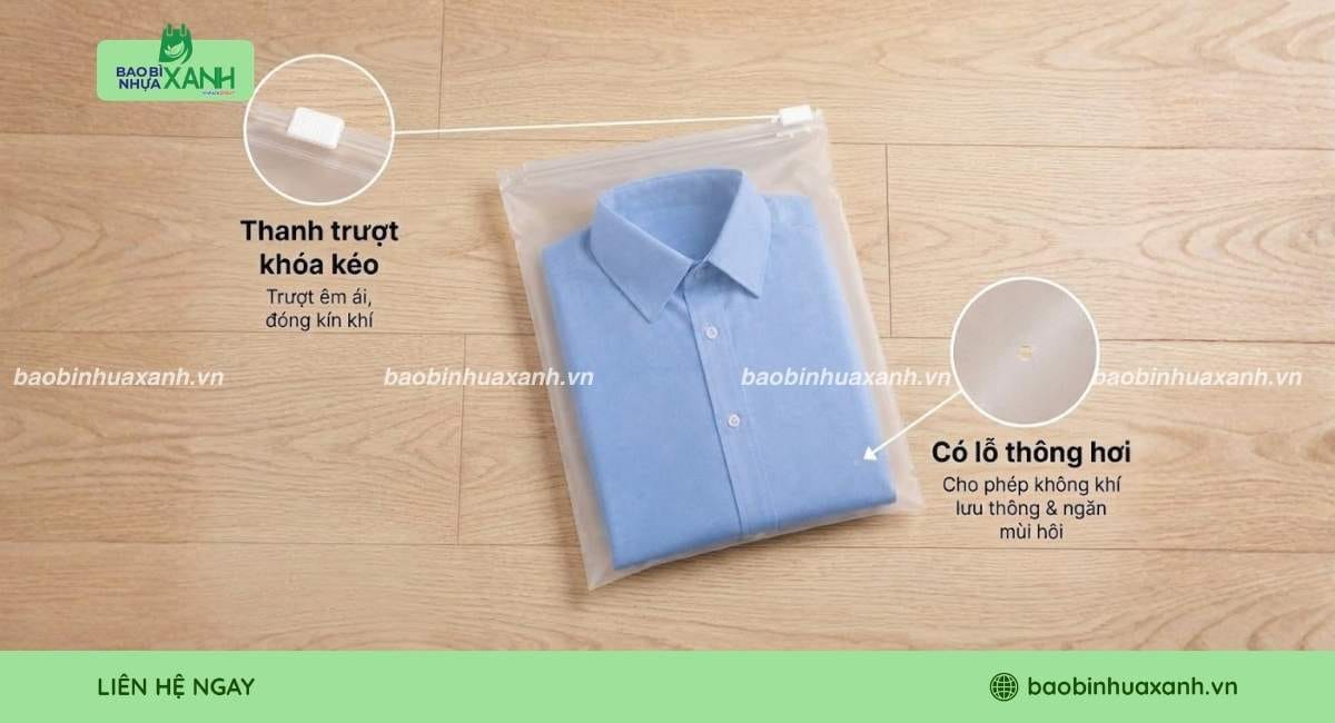 Cấu tạo túi zipper khóa kéo