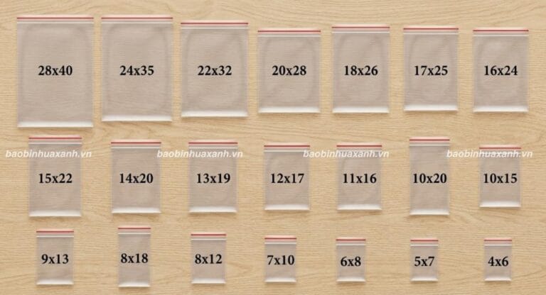 Các Kích Thước Túi Zipper Chuẩn, Cách Chọn Túi Phù Hợp