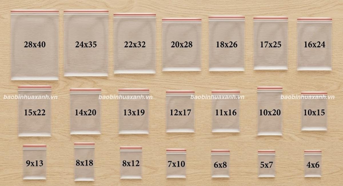Các Kích Thước Túi Zipper Chuẩn, Cách Chọn Túi Phù Hợp