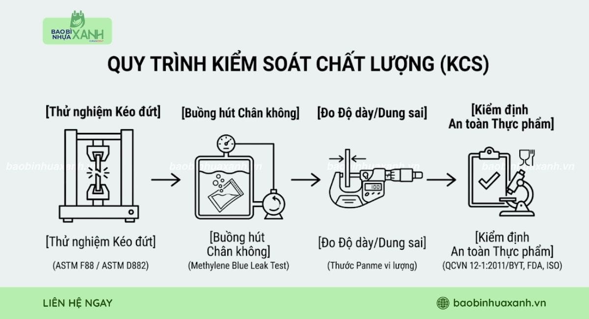 Quy trình kiểm soát chất lượng túi zipper