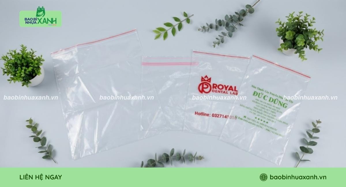 Túi zipper chỉ đỏ nhiều loại