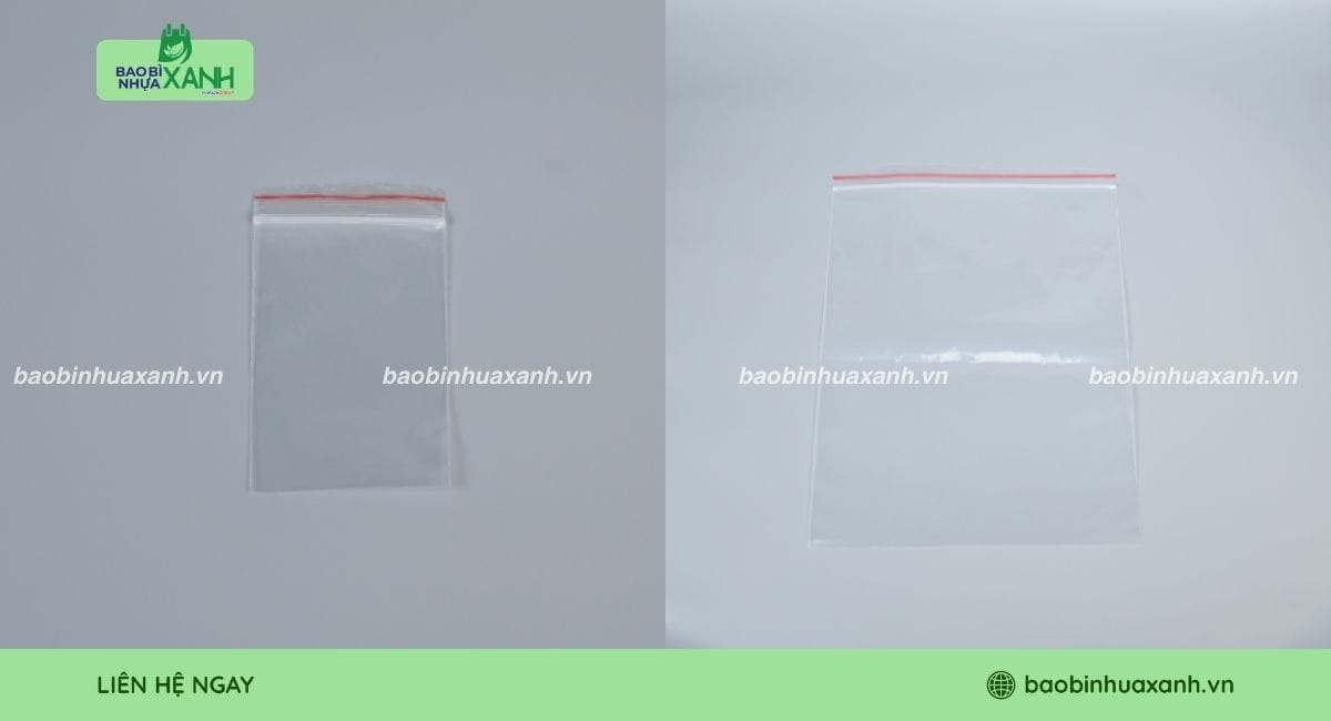 Túi zip chỉ đỏ PE nguyên sinh