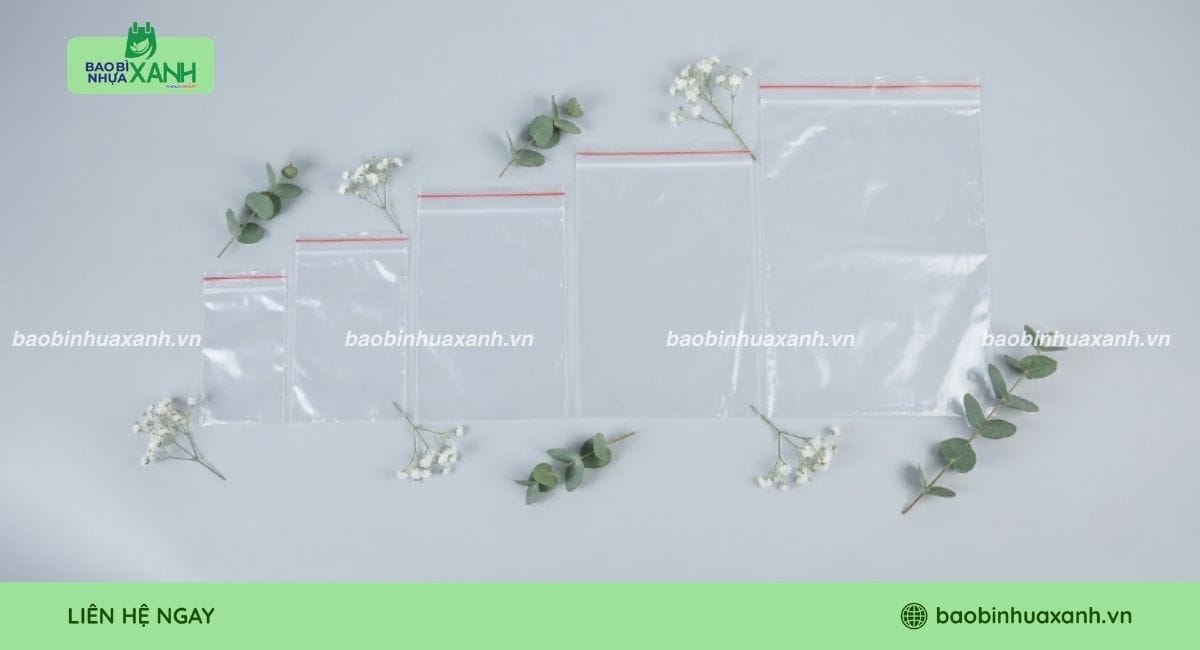 Túi zipper chỉ đỏ đủ size