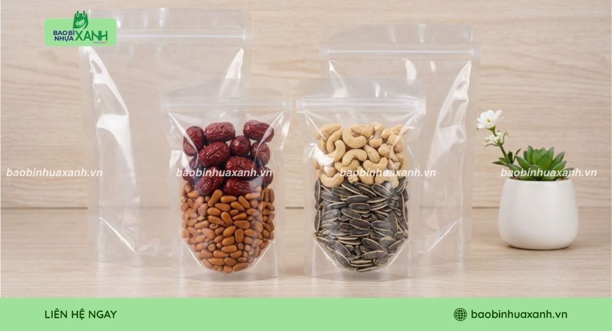 Túi zipper đáy đứng đựng thực phẩm khô