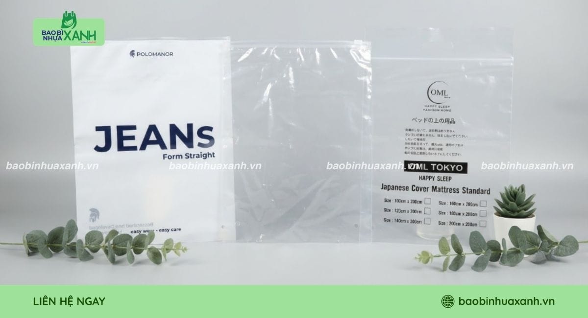 Túi zipper đựng quần áo dùng được nhiều lần