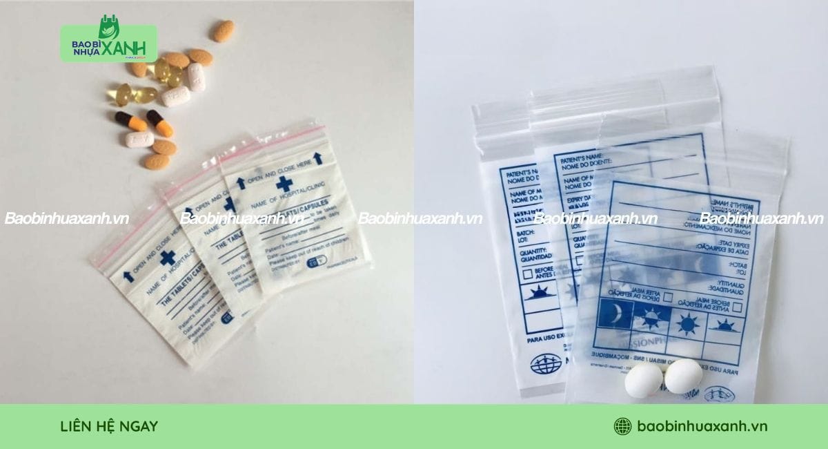 Túi zipper đựng thuốc chỉ đỏ