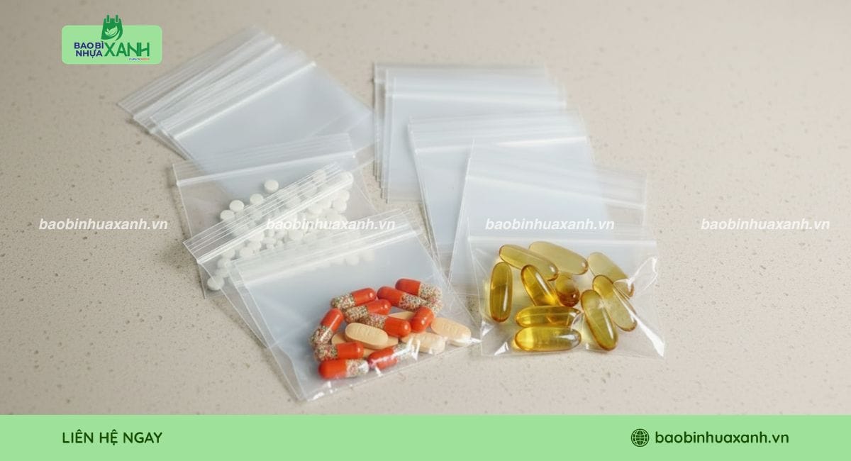 Túi zipper đựng thuốc chỉ trắng