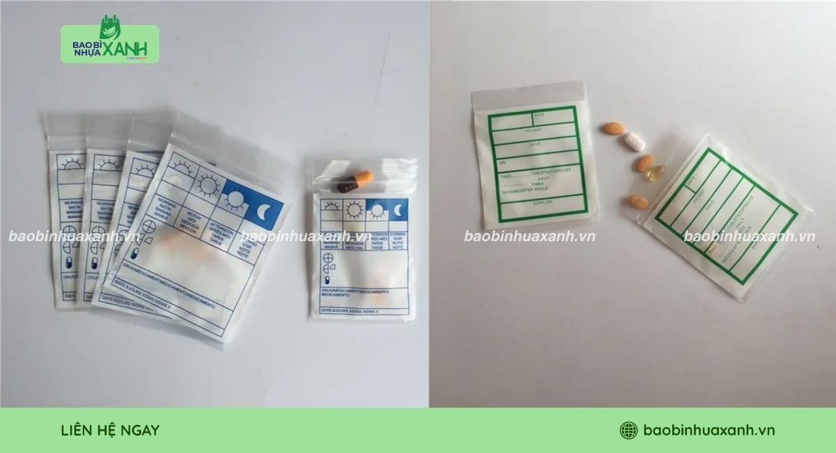 Túi zipper tự hủy sinh học đựng thuốc tây