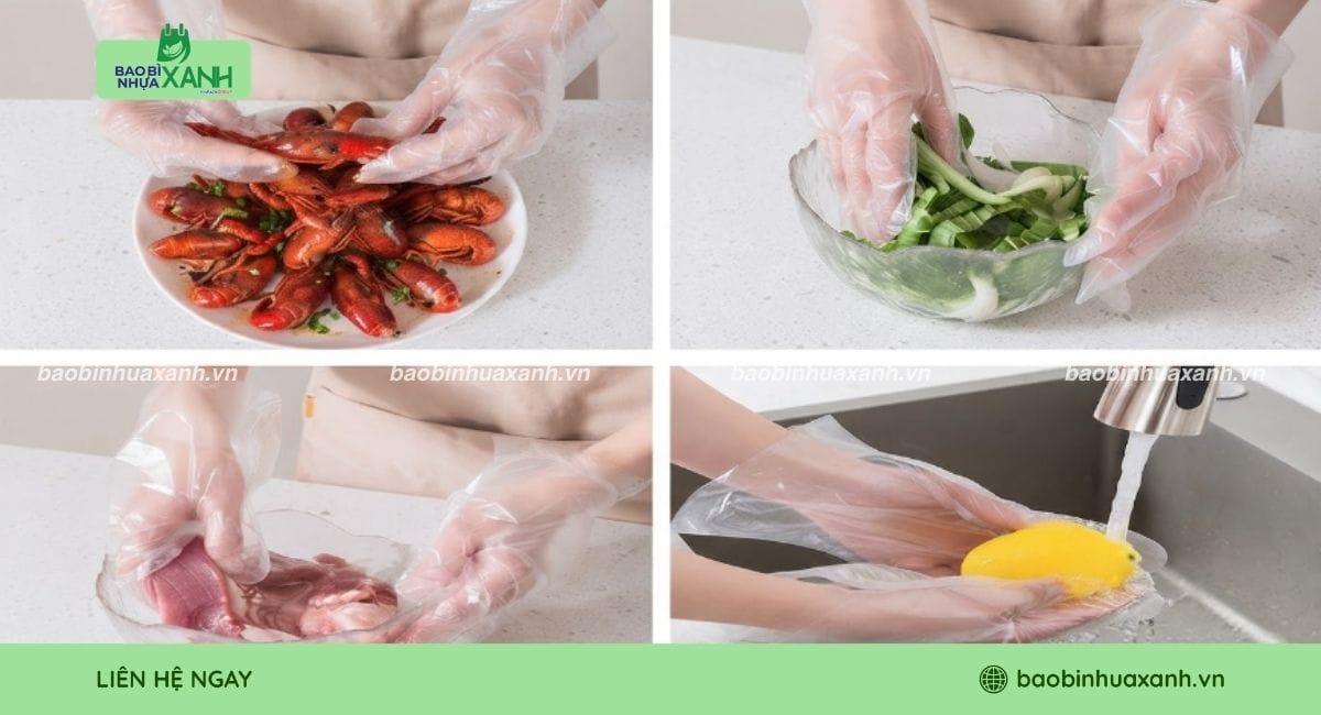 Bao tay nilon dùng một lần tiện lợi