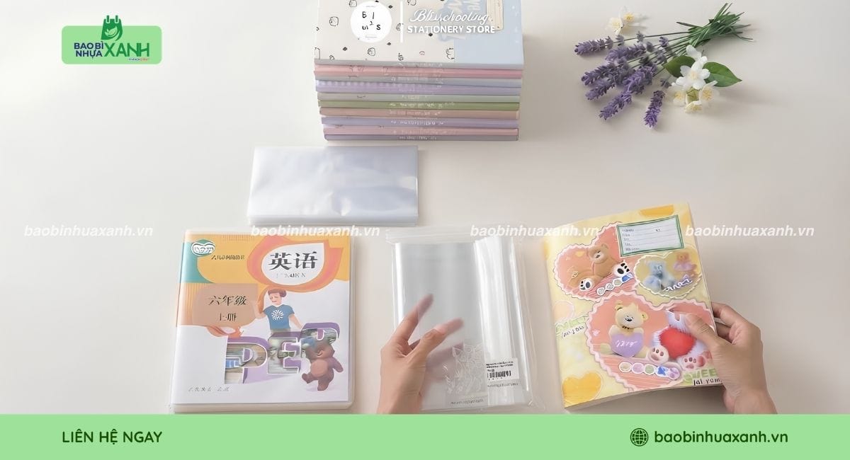 Bìa bao tập vở bóng trong suốt