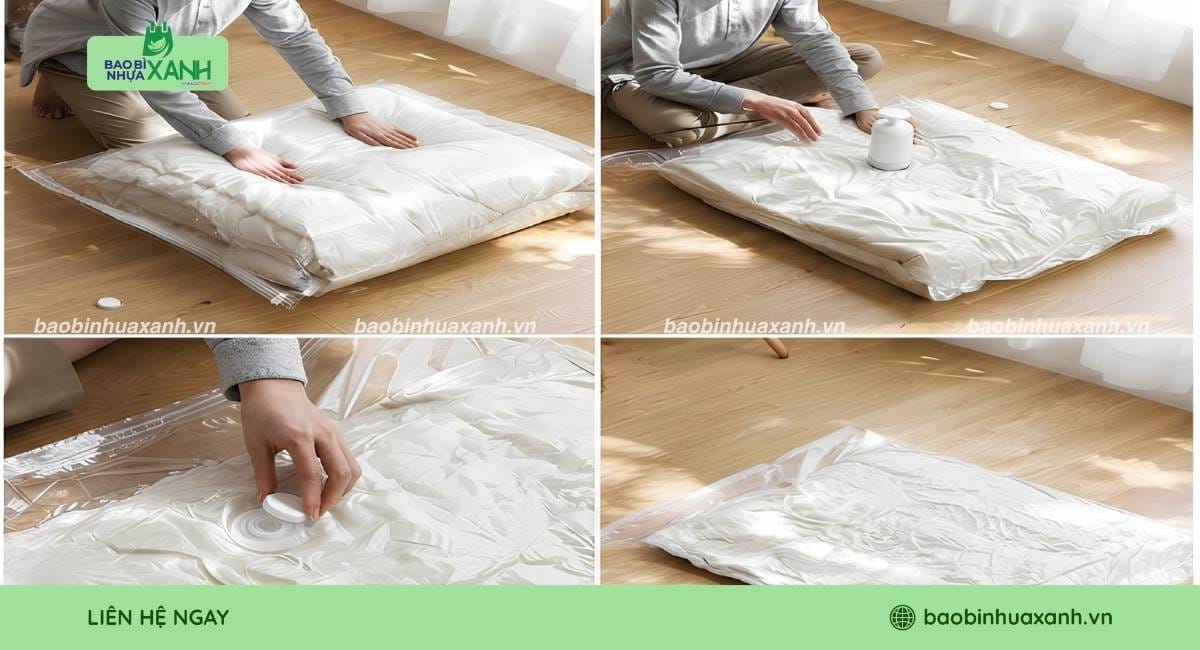 Cách sử dụng túi hút chân không đựng quần áo